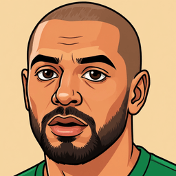 Pixel art portrait of Sofyan Amrabat